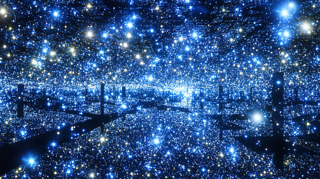Majestic group of stars shining brightly in a surreal dreamlike sky creating an enchanting and ambiguous atmosphere of wonder.