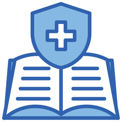 Obraz premium Health Education Blue White Icon