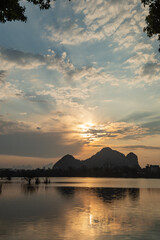 Celestial Dawn on Li River: Golden Mist Rising Between Emerald Karst Peaks &ndash; Guilin's Living Watercolor Masterpiece