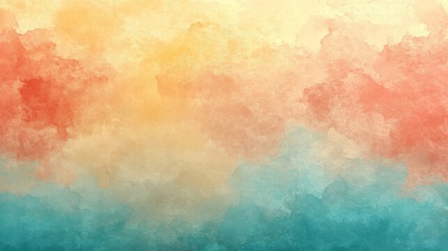 Abstract Watercolor Landscape of Blending Colors