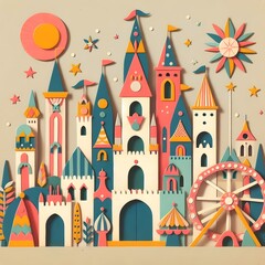 Obraz premium Reinos de Papel: Castillos de Fantasía y Diversión