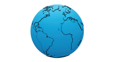 Isolated Light Blue World Globe Geography