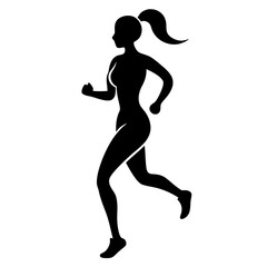 Silhouette of a running athlete in action, showcasing fitness and movement