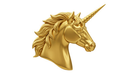 Isolated Golden Unicorn Head Mythical Creature © Daniel