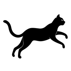 Fototapeta premium Silhouettes of a running dog and cat in a simple black illustration