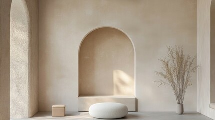 Minimalist Interior Design Featuring Neutral Tones And Rounded Furniture