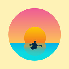 Kayaking Silhouette at Sunset