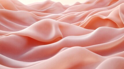 Soft Peach Fabric Draped in Gentle Waves