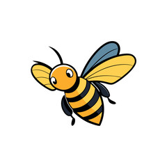A stylized-bee-icon-with-black-wings-and-a-yellow 