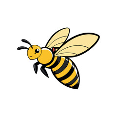 A stylized-bee-icon-with-black-wings-and-a-yellow 