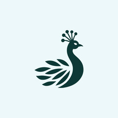 Minimalist Peacock Logo