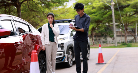 Explore the essential steps after a car crash - from inspecting the accident damage to understanding the car insurance claim process. Informative visuals for policyholders