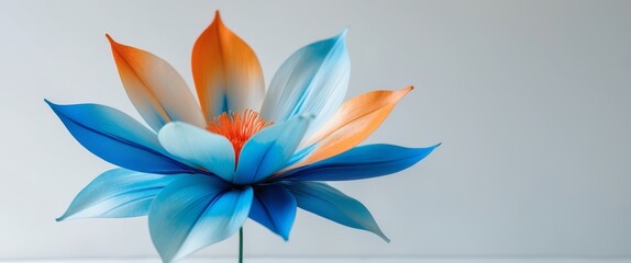 Fototapeta premium Artificial Flower with Blue and Orange Petals.