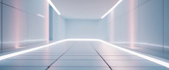 A perspective view of glowing tiles creating a walkway