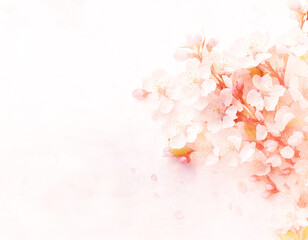 桜のフレーム　水彩風