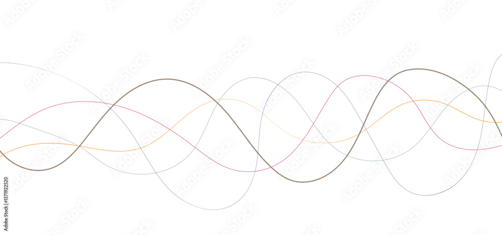 Poster abstract random colorful line pencil art abstract vector background. curve wave seamless pattern. li