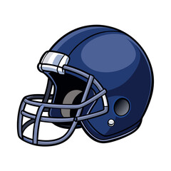 Dark blue matt finish American football helmet.