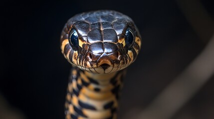 Fototapeta premium Baby king cobra on isolated background, King cobra snake 