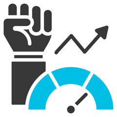 Performance Glyph Blue Grey Icon