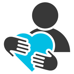 Selfcare Glyph Blue Grey Icon