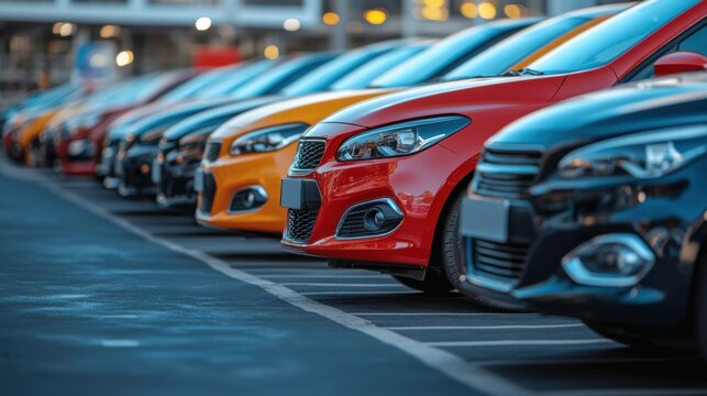 A variety of used cars in perfect condition parked in neat rows with special discounts for the weekend sale.