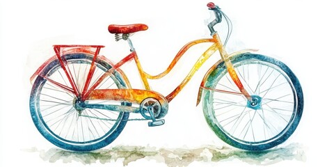 Fototapeta premium National Bike Week Colorful watercolor bicycle illustration with vibrant design