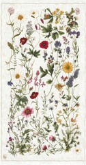 Vintage Floral Illustration with Wildflowers on Soft Background