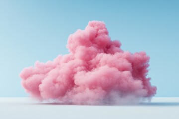 Pink cloud puff on surface