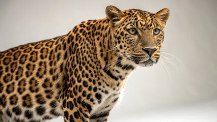 Naklejka premium Javan leopard on studio background 