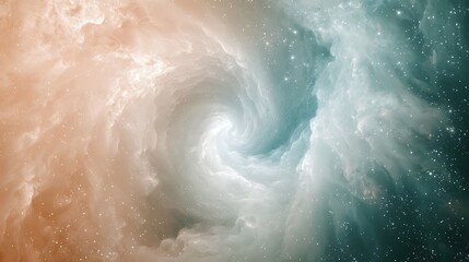 Obraz premium A swirl of clouds in the sky with a blue and orange hue