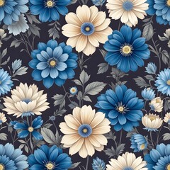  A floral pattern that combines classic elegance with modern sensibility. The intricate details of the blue