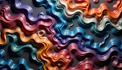 Obraz premium Colorful seamless wave patterns, vibrant abstract texture