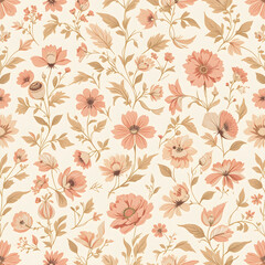 A pink floral pattern that combines classic elegance,seamless floral pattern
