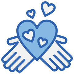 Gratitude Blue White Icon