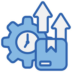 Productivity Blue White Icon