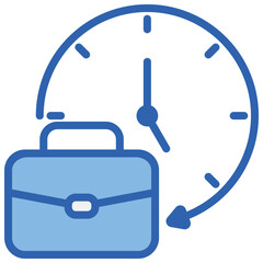 Workhours Blue White Icon