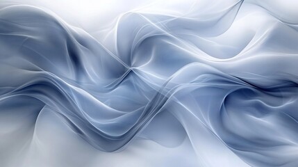 Obraz premium Abstract Blue Wave Digital Art: Serene Swirls of Light and Shadow