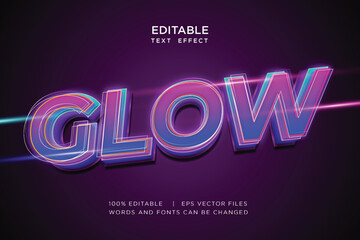 glow neon light editable text effect