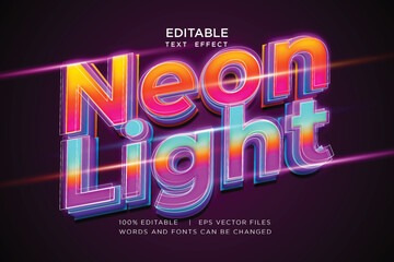 neon light editable text effect