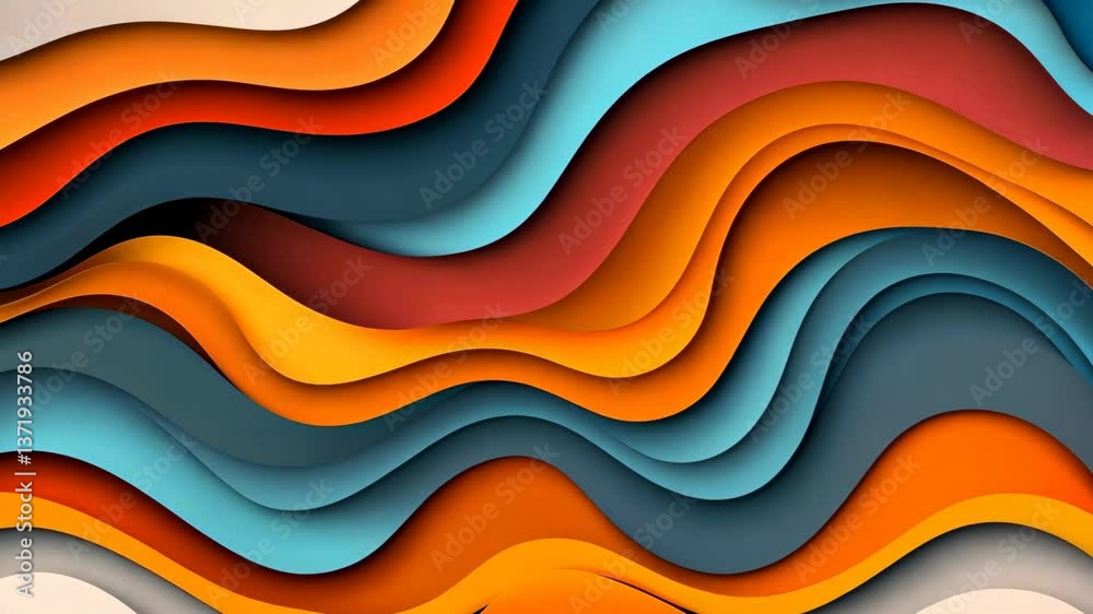 Poster fluid waves of color create a vibrant abstract design for a modern artistic expression