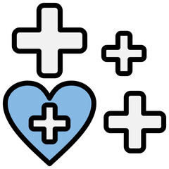 Fototapeta premium Health Blue Black Icon