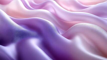 Fototapeta premium A silky texture in shades of soft lilac and ivory, with gentle ripples and folds that create a serene and elegant atmosphere,