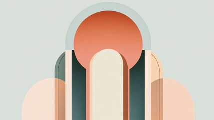 Abstract Geometric Composition in Earthy Tones