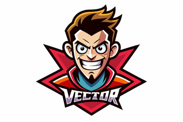 crazy man vector logo