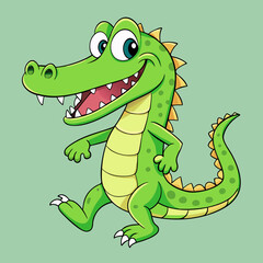 funny crocodile vector