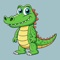 funny crocodile vector
