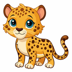 cute leopard vector cartoon illustration