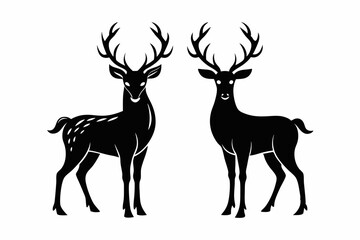 silhouette of deer