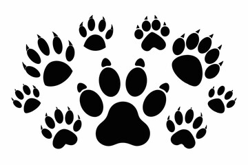 different animal paw silhouette