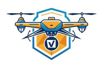 Obraz premium drone logo vector logo illustration